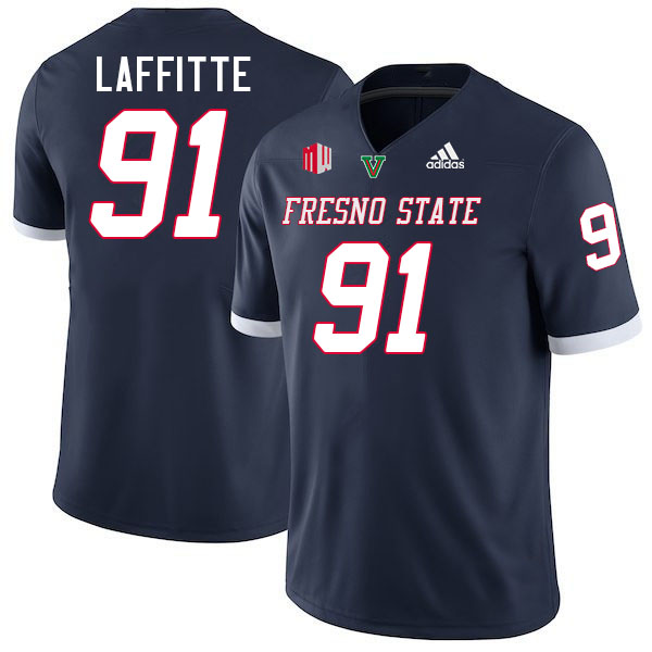 Fresno State Bulldogs #91 Deijon Laffitte College Football Jerseys Stitched-Navy